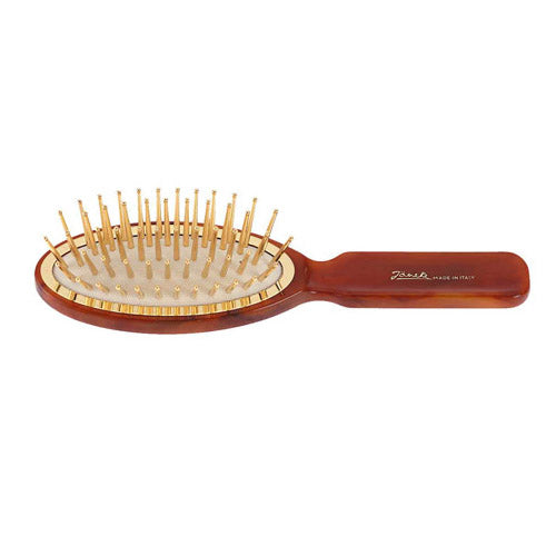 Janeke Oval Hair Brush with Gold Bristles and Tortoise Handle, SP09G DBL