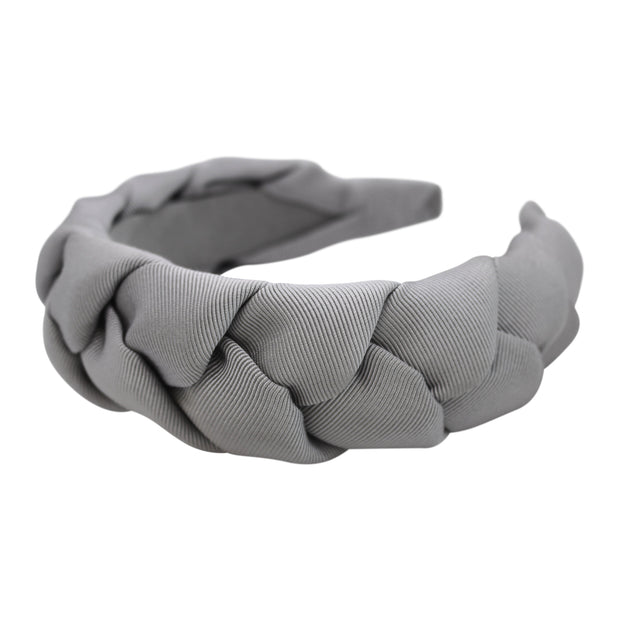 Anna Fashion braid headband grosgrain silver gray