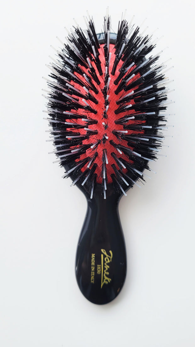 Janeke Mixed Bristle (Pure Boar and Nylon) Pneumatic Hairbrush for healthy, shiny hair- Small