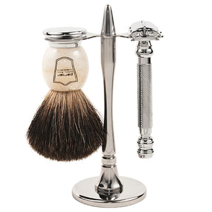 Parker 99R Heavyweight Butterfly Razor & Deluxe Black Badger 3-Piece Shave Set - Boyd's Madison Avenue