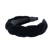 Anna Fashion Headband, Velvet, Twist 1.5" Wide in black
