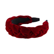 Anna Fashion Headband 1.5" wide velvet braid in red