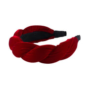 Anna Fashion Headband, Velvet, Twist 1.5" Wide in red
