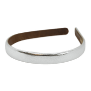 Wardani leather headband 5/8" metallic silver