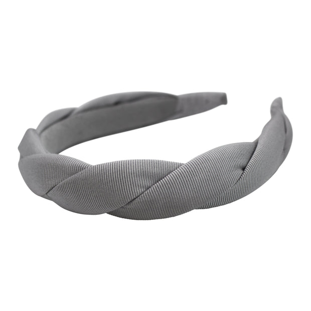 Anna Fashion twist grosgrain headband silver gray