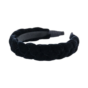 Anna Fashion Headband 1" velvet braid in black