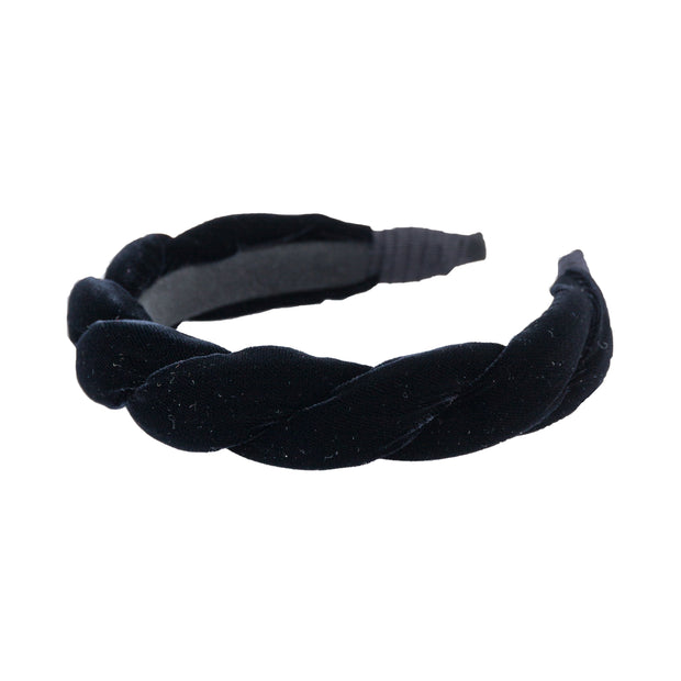 Anna Fashion Headband 1" velvet twist in black