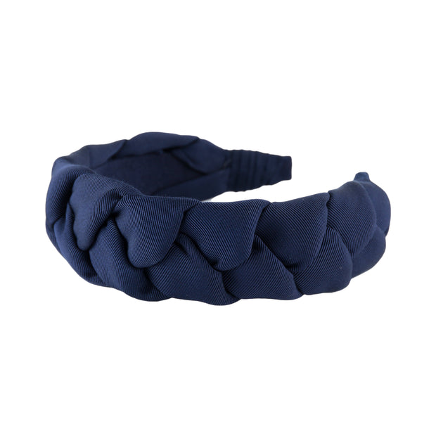 Navy blue Anna Fashion Braid Headband Grossgrain