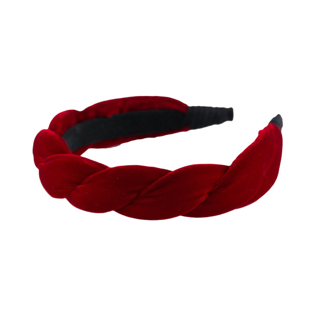 Anna Fashion Headband 1" velvet twist in red